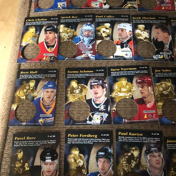 1997 Pinnacle "Mint Collection" Full set 30/30 Jagr Lemieux Messier Lindros NHL - Picture 8 of 8
